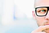 Caucasian man wearing eyeglasses