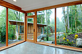 Glass windows in modern home