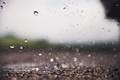 Rain Hitting Ground, Close-Up
