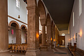 Kirche, Kloster Amelungsborn, Klosterkirche, Altar, Chorabschluss, romanisches Hauptschiff, Chor gotisch, Niedersachsen, Deutschland