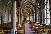 Kloster Walkenried, ehemaliges Zisterzienserkloster, gotischer, doppelter Kreuzgang, doppelschiffig, Kreuzrippengewölbe, Südrand des Harz, Niedersachsen, Deutschland