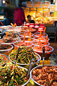 Kimchi pickled vegetables, Dongmun traditional market, Jeju Island, South Korea, Asia