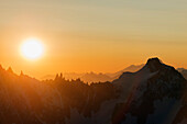 Aiguille du Midi sunrise, Chamonix, Rhone Alps, Haute Savoie, France, Europe