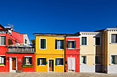 Multi coloured houses in Burano, Venice, UNESCO World Heritage Site, Veneto, Italy, Europe
