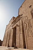 Facade of the ancient Egyptian Temple of Edfu, Egypt, North Africa, Africa