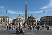 Tourists enjoying Piazza Popolo, Rome, Lazio, Italy, Europe