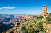 Desert view stone tower on top of the south rim of the Grand Canyon, UNESCO World Heritage Site, Arizona, United States of America, North America