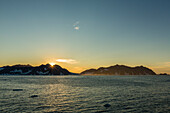 Sunset in Kong Oscar Fjord, Northeast Greenland, Polar Regions