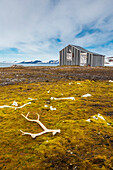 Norwegian hunters cabin, Barentsoya (Barents Island), Svalbard Archipelago, Norway, Scandinavia, Europe