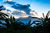 Sunset over Ofu Island, Manua Island group, American Samoa, South Pacific, Pacific