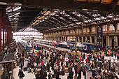 Crowds of people in the Gare de Lyon, Paris, France, Europe