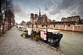 Notre Dame de Paris cathedral and River Seine, Paris, France, Europe