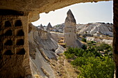 Fairy Chimneys rock formation landscape near Goreme, Cappadocia, Anatolia, Turkey, Asia Minor, Eurasia