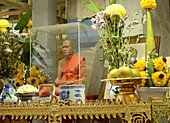 A wax monk, Bangkok, Thailand. Southeast Asia, Asia