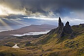 Dramatic landscape at the Old Man of Storr, Isle of Skye, Inner Hebrides, Scotland, United Kingdom, Europe