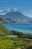 View over the South Peninsula of St. Kitts, St. Kitts and Nevis, Leeward Islands, West Indies, Caribbean, Central America