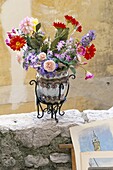 Flower arrangement, Eze, Alpes-Maritimes, Cote d'Azur, Provence, France, Europe
