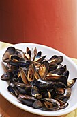 Plate of mussels, Glasgow, Scotland, United Kingdom, Europe