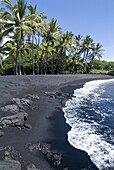 Punaluu Black Sand Beach, Island of Hawaii (Big Island), Hawaii, United States of America, Pacific, North America
