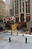 Rockefeller Center Ice Rink, Manhattan, New York, New York State, United States of America, North America