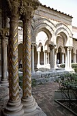 Cloisters, Benedictine Monastery, Monreale, Palermo, Sicily, Italy, Europe