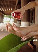 Foot treatment at Dhara Devi Mandarin Oriental Deva Spa, Chiang Mai, Thailand, Southeast Asia, Asia