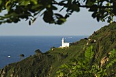 Lighthouse on cliff, San Sebastian, Basque Country, Euskadi, Spain, Europe