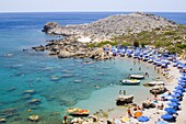 Ladiko or Anthony Quinn Bay, a rocky cove and beach south of Faliraki, Rhodes, Dodecanese, Greek Islands, Greece, Europe