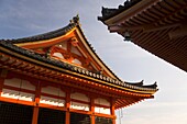 Detail of Kiyomizu-Dera, an ancient temple first built in 798, with present buildings dating from 1633, Kansai Region, Honshu, Japan, Asia