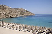 Super Paradise Beach, Mykonos, Cyclades, Greek Islands, Greece, Europe