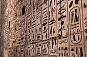 Hieroglyphics adorn the walls of Medinet Habu temple complex, Thebes, UNESCO World Heritage Site, Egypt, North Africa, Africa