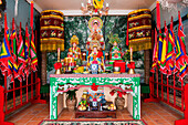 Temple altar, Phu Quoc, Mekong Delta, Vietnam, Asia