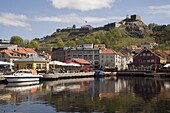 Harbour and Fredriksten Fort, Halden, Ostfold, Norway, Scandinavia, Europe