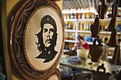 Portrait of Che Guevara at a pottery factory, Trinidad, UNESCO World Heritage Site, Cuba, West Indies, Caribbean, Central America