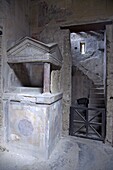 Temple to Domestic Gods in the entrance vestibule of House of the Menander, Pompeii, UNESCO World Heritage Site, Campania, Italy, Europe
