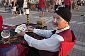 Psychic reading cards with crystal ball in Mallory Square, Key West, Florida, United States of America, North America