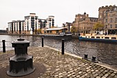 New and old waterside buildings, Leith, Edinburgh, Scotland, United Kingdom, Europe