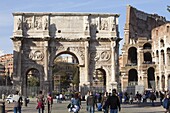 Arch of Constantine and Colosseum,UNESCO World Heritage Site, Rome, Lazio, Italy, Europe
