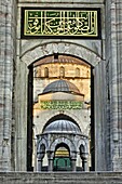 Entrance to inner courtyard of the Blue Mosque, built in Sultan Ahmet I in 1609, designed by architect Mehmet Aga, Istanbul, Turkey, Europe