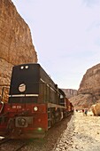 'Red Lizard (Lezard Rouge) train, Selja Gorge, Metlaoui, Tunisia, North Africa, Africa'10;&#10;'