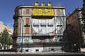 Blu's facade at the Avenida Fontes Pereira de Melo 24, part of the Crono urban art project, Lisbon, Portugal, Europe