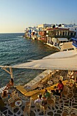 Little Venice, Alefkandra district, The Chora (Hora), Mykonos, Cyclades Islands, Greek Islands, Aegean Sea, Greece, Europe
