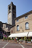 Big Bell Civic Tower, Piazza Vecchia, Bergamo, Lombardy, Italy, Europe
