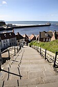 The 199 Steps in Whitby, North Yorkshire, England, United Kingdom, Europe