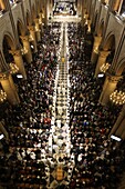 Chrism mass (Easter Wednesday) in Notre Dame Cathedral, Paris, France, Europe