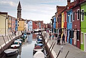 Houses on the waterfront, Burano, Venice, UNESCO World Heritage Site, Veneto, Italy, Europe