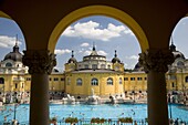 The Szechenyi Baths on a summer day in Budapest, Hungary, Europe