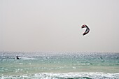 Kite surfing at Santa Maria on the island of Sal (Salt), Cape Verde Islands, Atlantic Ocean, Africa
