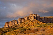 Fall sunset near Owl Creek Pass, Uncompahgre National Forest, Colorado, United States of America, North America