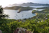 View of Falmouth Harbour from Shirley Heights, Antigua, Leeward Islands, West Indies, Caribbean, Central America